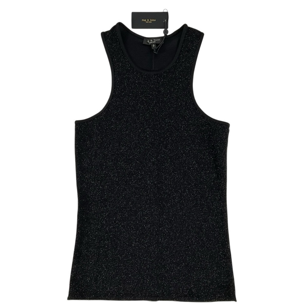 NWT Rag & Bone Lilith Sparkle Knit Tank Top Black Size Small - Picture 3 of 10